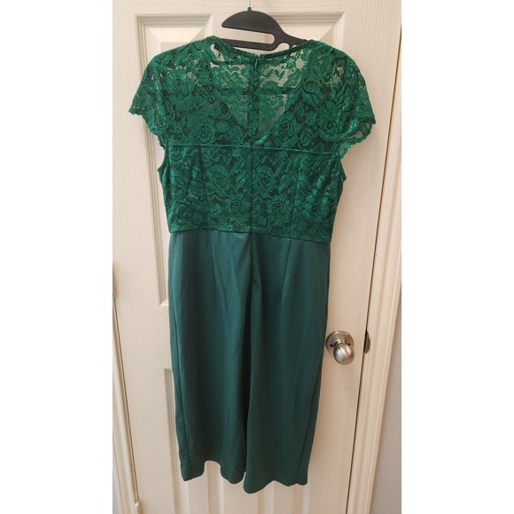 Kate Kasin Womens Short Sleeve‎ Floral Elegant Lace Cocktail Dress V Neck large - Picture 3 of 6